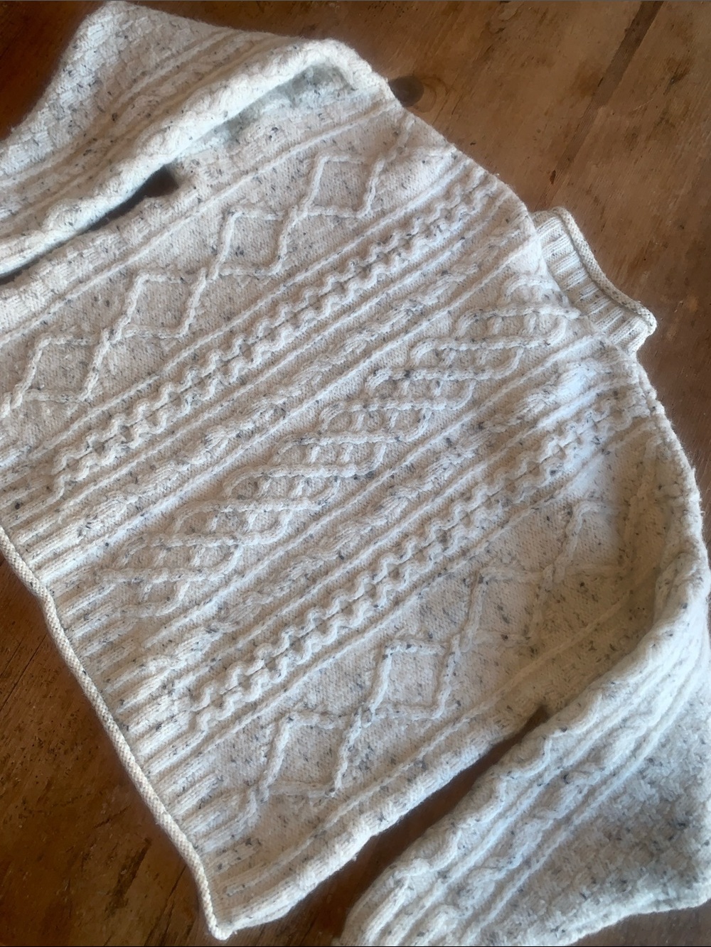 Aran Crafts Cream Speckled Cable Knit Crewneck Sweater - Picture 10 of 16